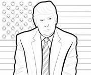 Printable donald trump with american flag coloring pages